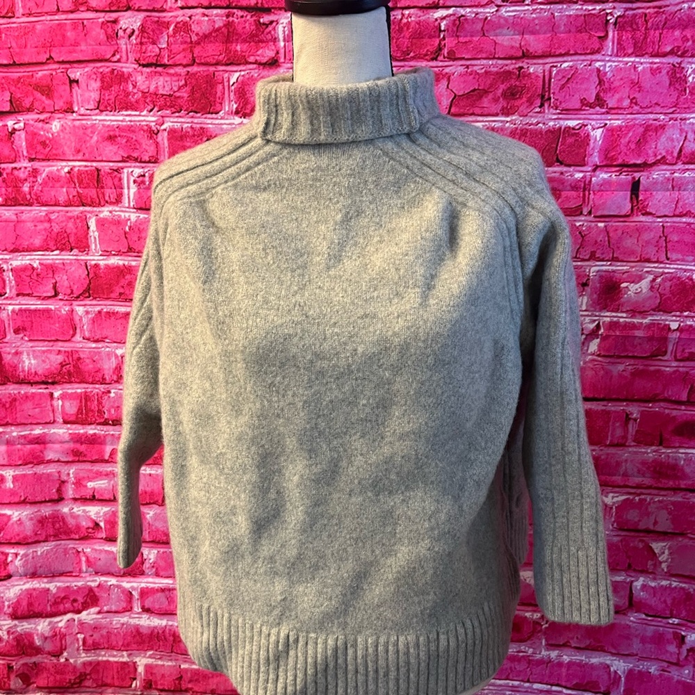 Polo Ralph Lauren Women's Size XL Gray Grey Cashmere Wool Turtleneck Sweater‎